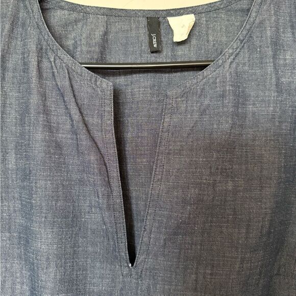 J. Crew Blue Long Sleeve Tunic Top Size Medium - Picture 3 of 8